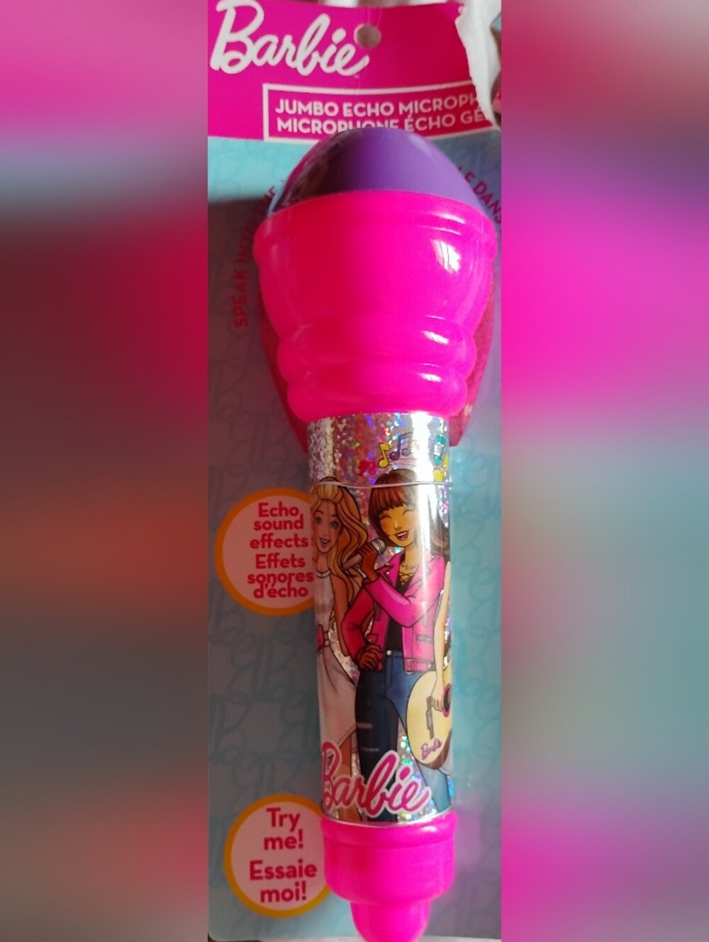 Barbie Pink and Purple Jumbo Echo Microphone Toy